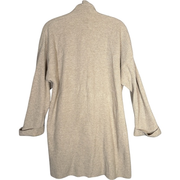 Riccardo Piacenza 100% Cashmere Cardigan Light Brown Chunky Ribbed Old Money M - Picture 2 of 11